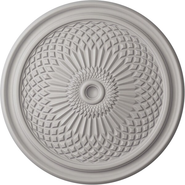 Ekena Millwork Trinity Ceiling Medallion (Fits Canopies up to 3"), Hand-Painted Ultra Pure White, 22"OD x 1 3/4"P CM22TNUWF - main